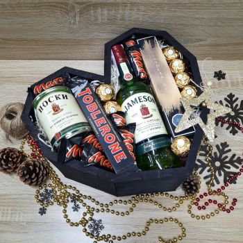 Подарочный бокс  Настоящему Мужчине Jameson - Подарок Мужу - Подарок Любимому Мужчине Мужской Подарочный Набор Джемисон Носки 